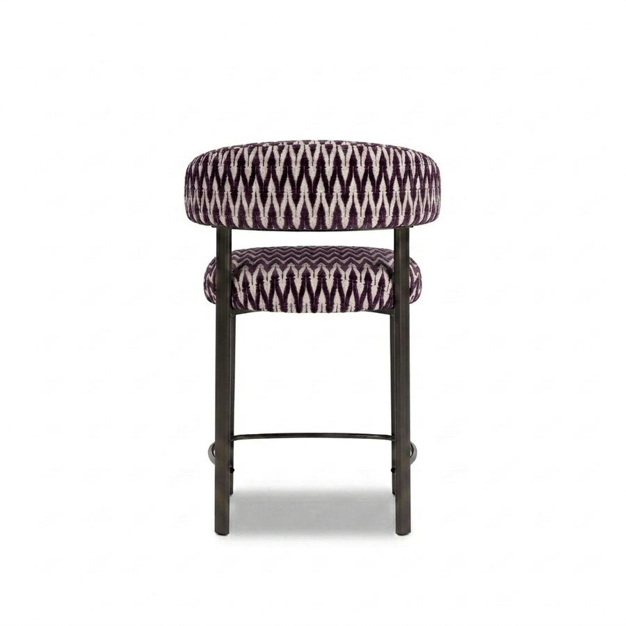 Riviera Barkruk burgundy - vooraanzicht