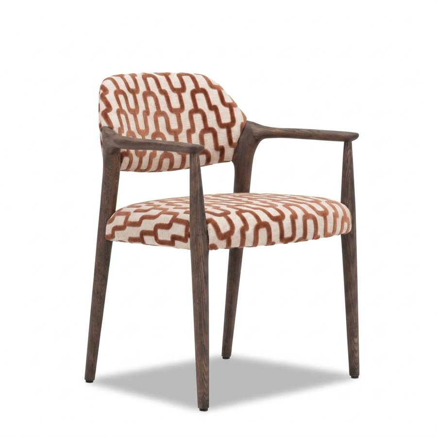 Paloma Eetkamerstoel Romi 58 terracotta - driekwart aanzicht