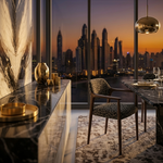 Paloma Eetkamerstoel Panter Grijs in een Dubai penthouse