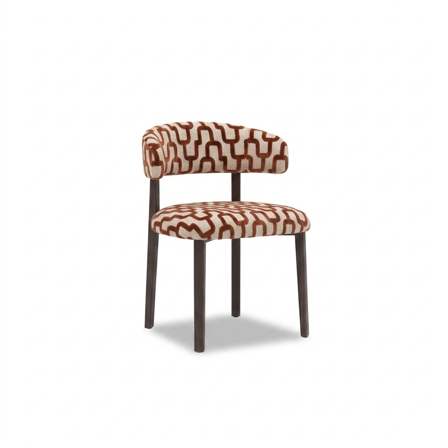 Paloma Velio II eetkamerstoel Romi 58 terracotta - 3/4 aanzicht