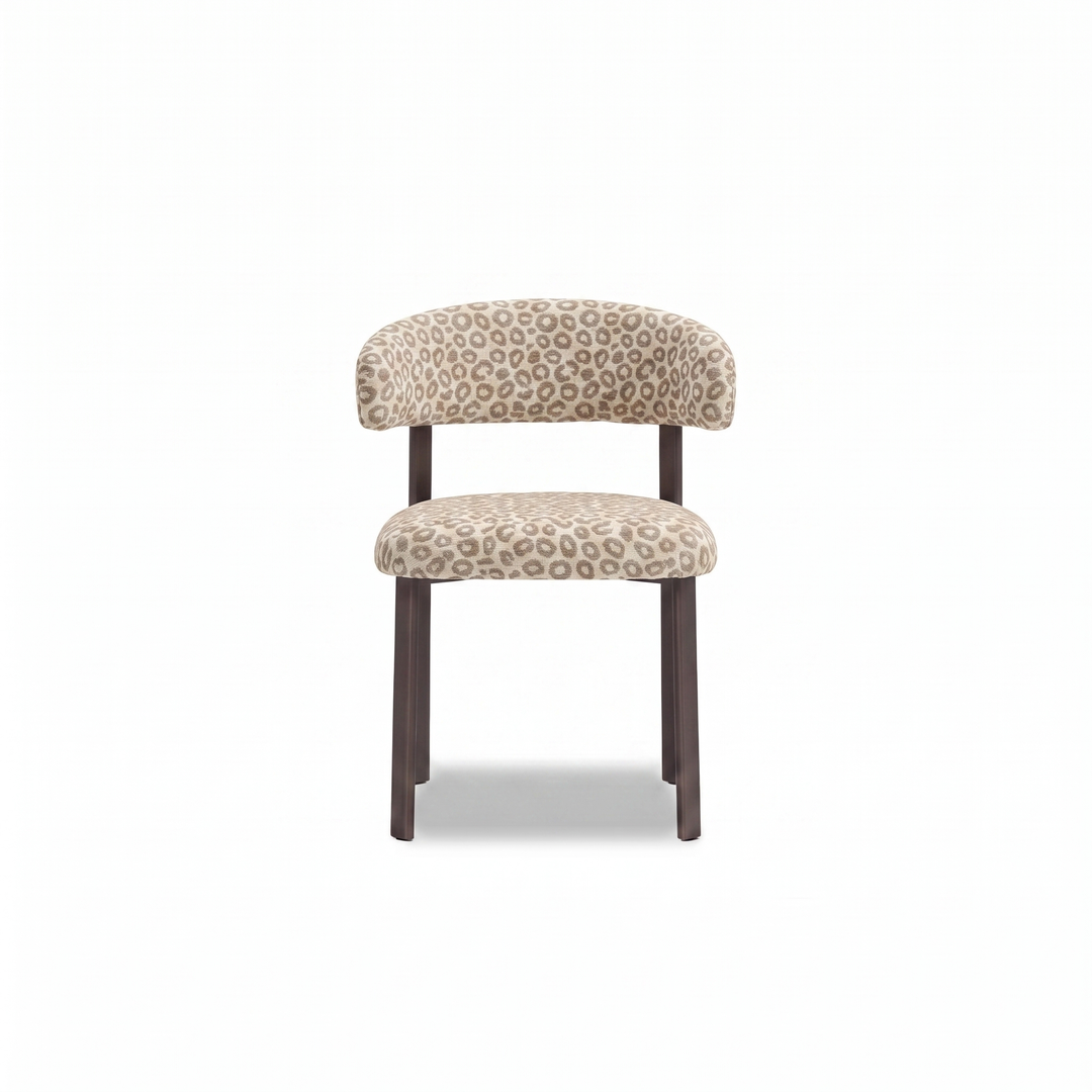 Valenci Velio eetkamerstoel panter beige - 3/4 aanzicht