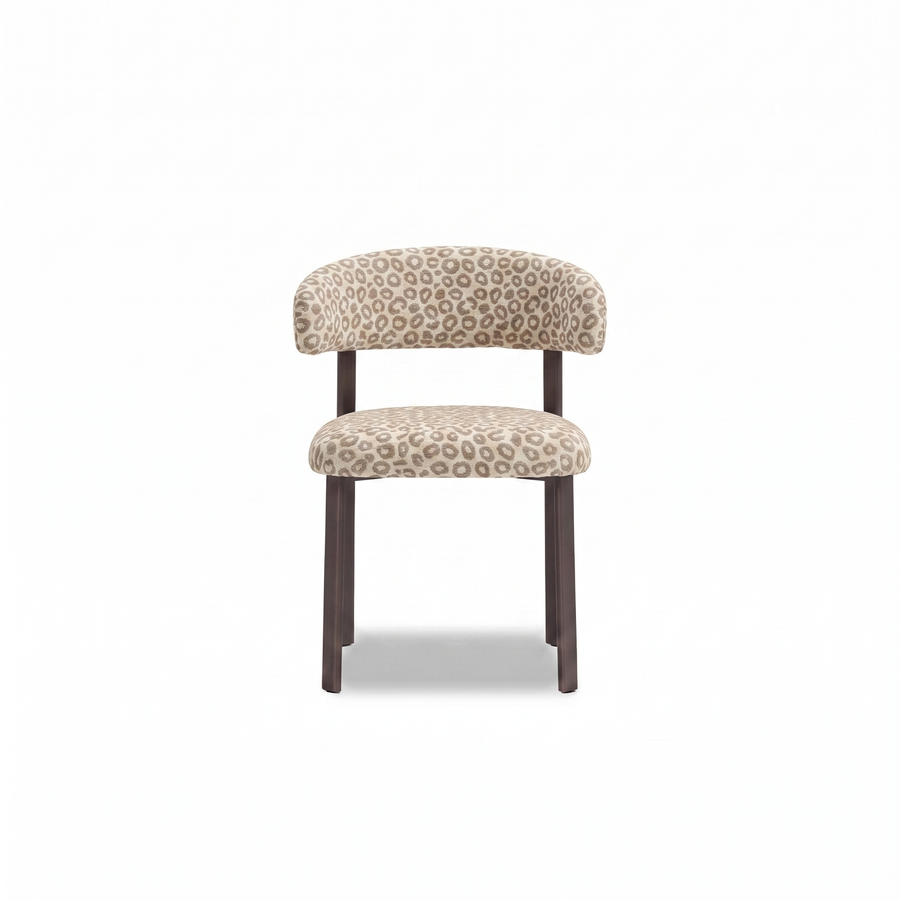 Valenci Velio eetkamerstoel panter beige - 3/4 aanzicht
