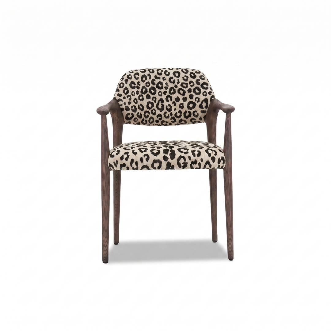 Valenci eetkamerstoel Wild 219 panter crème - vooraanzicht