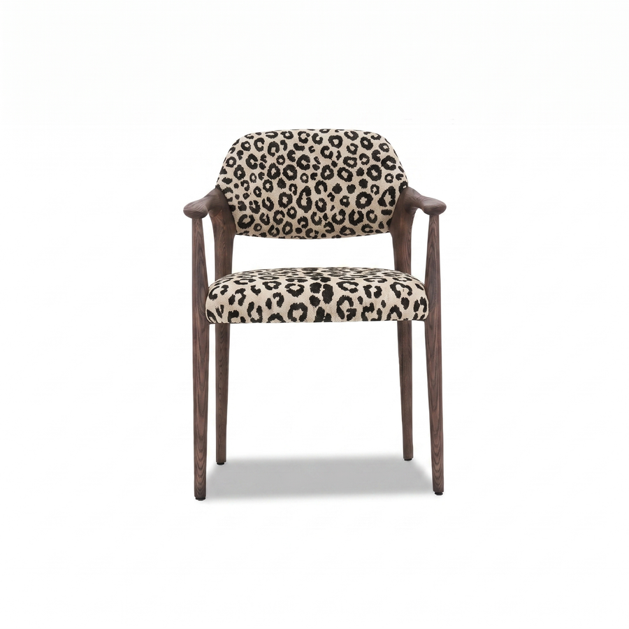 Valenci eetkamerstoel Wild 219 panter crème - vooraanzicht
