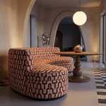 Sevilla Hoek Eetkamerbank Romi 58 Terracotta - 3/4 aanzicht