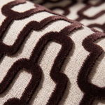 Sevilla Hoek Eetkamerbank Romi 65 Aubergine - close-up Romi jacquardvelvet met reliëf