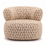 Sevilla Emiel Draaifauteuil velvet met print zand – voorkant