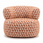 Sevilla Emiel Draaifauteuil velvet met print terracotta – voorkant