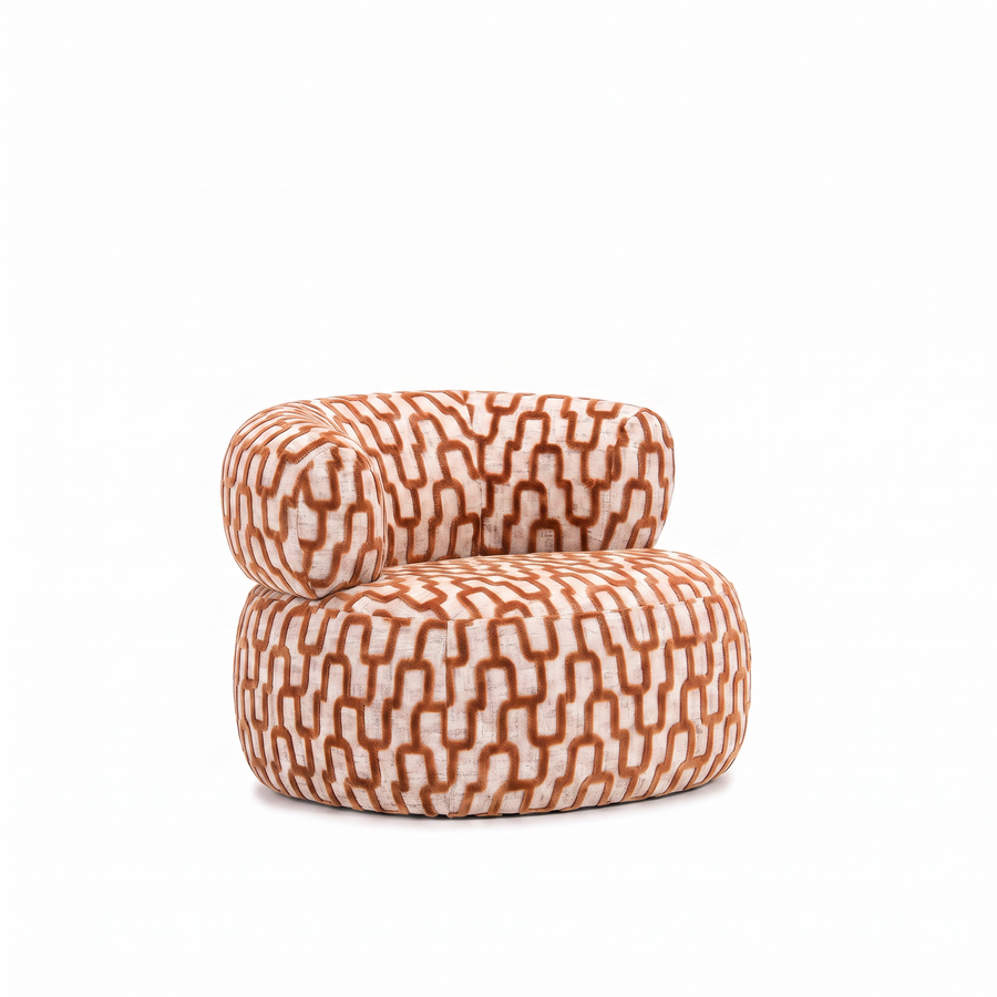 Sevilla Emiel Draaifauteuil terracotta – 3/4 aanzicht