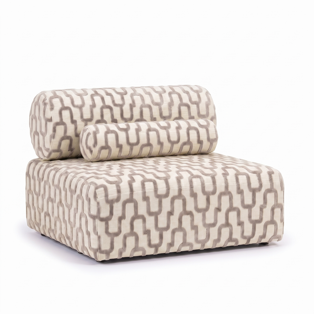 Sevilla Toleno modulaire loungestoel gebroken wit – 3/4 aanzicht