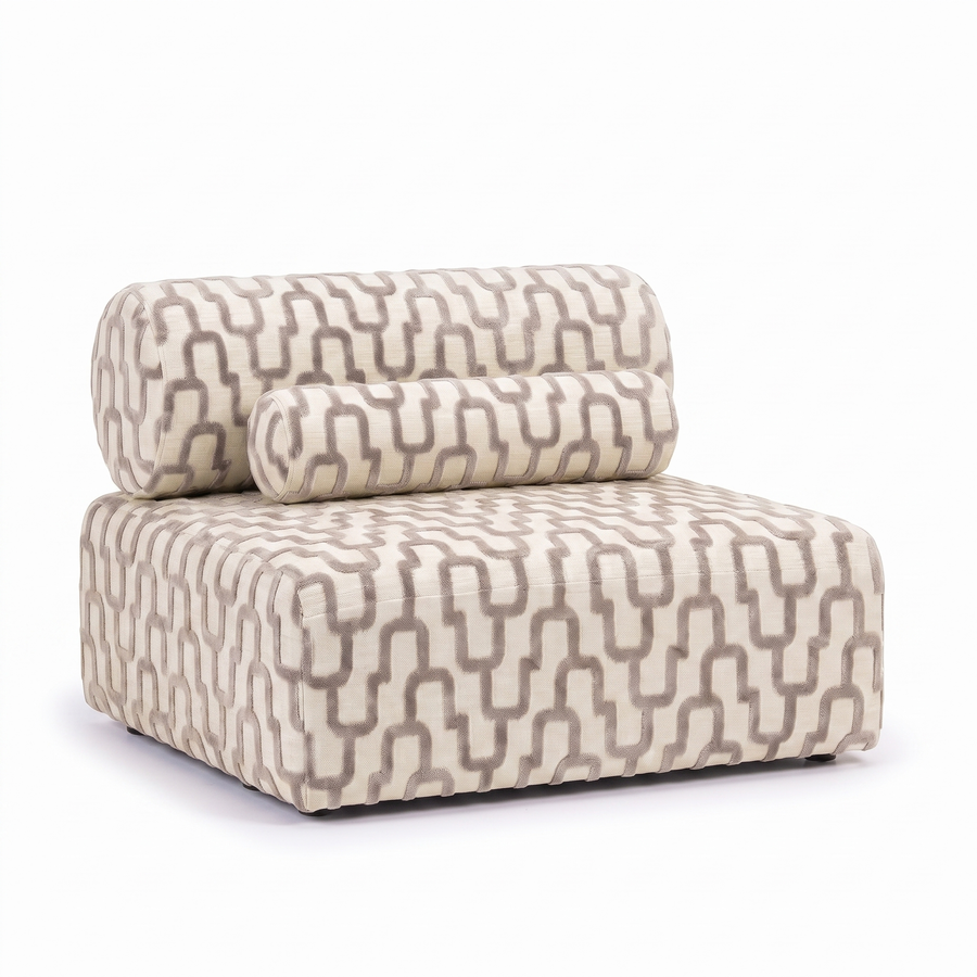 Sevilla Toleno modulaire loungestoel gebroken wit – 3/4 aanzicht