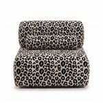 Valenci Toleno loungestoel panter zwart wit – voorkant