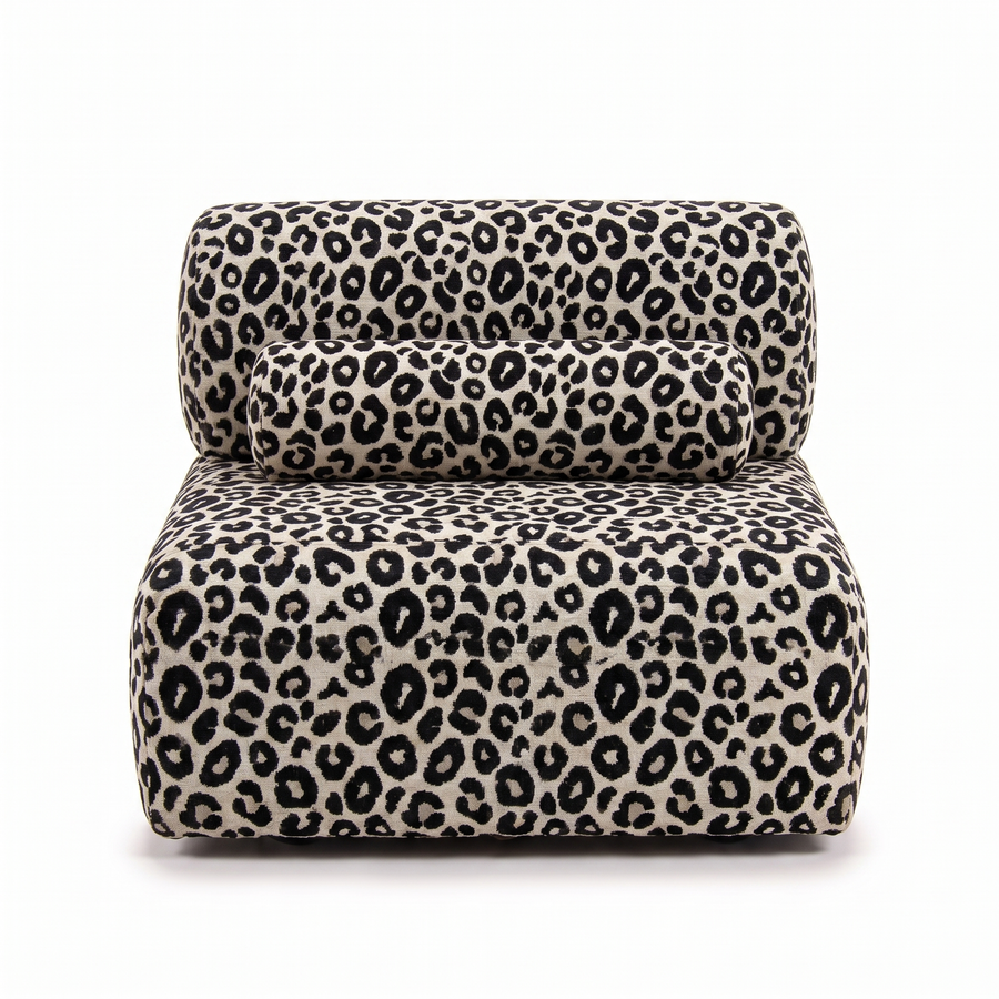 Valenci Toleno loungestoel panter zwart wit – voorkant