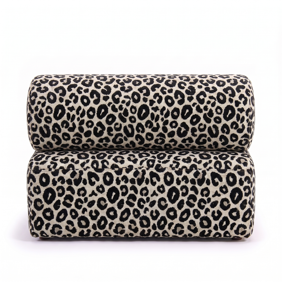 Valenci Toleno loungestoel panter zwart wit – achterkant