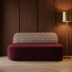 Sevilla Eetbank Bordeaux Romi 58 Terracotta – sfeer walnoot wand