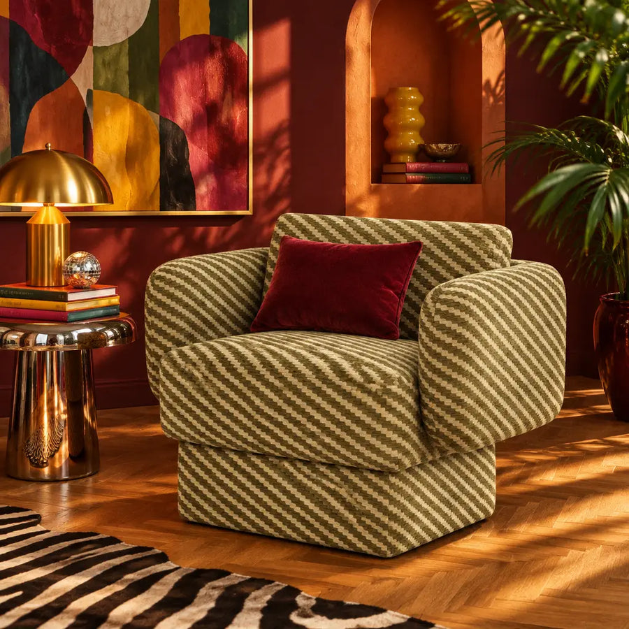 By-Boo Foyer Fauteuil Olijfgroen – Brede Loungestoel