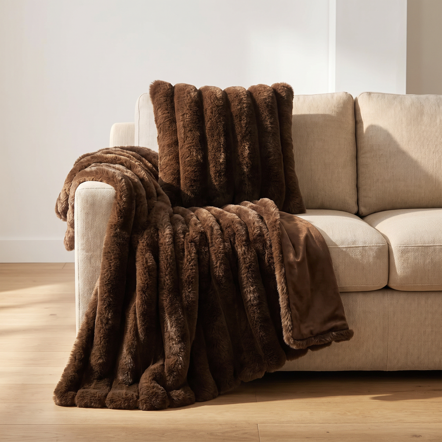 Polly plaid cadeau in Brown – over de leuning