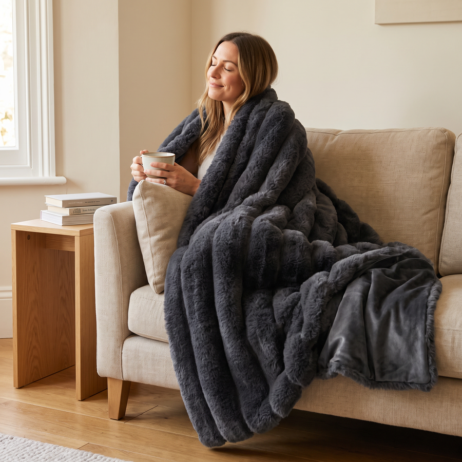 Polly plaid cadeau in Dark grey – lekker ingepakt