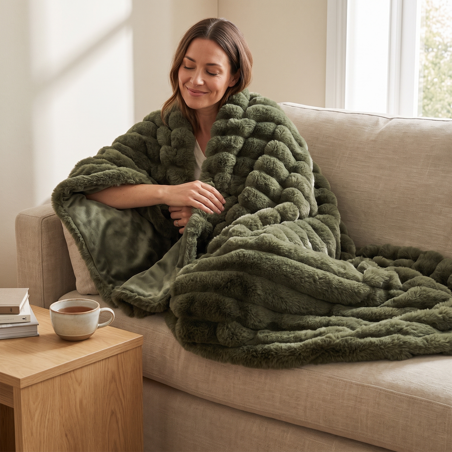 Polly plaid cadeau in Winter Green – lekker ingepakt
