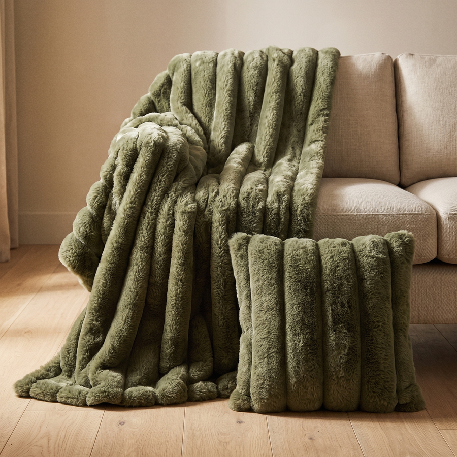 Polly plaid cadeau in Winter Green – over de leuning