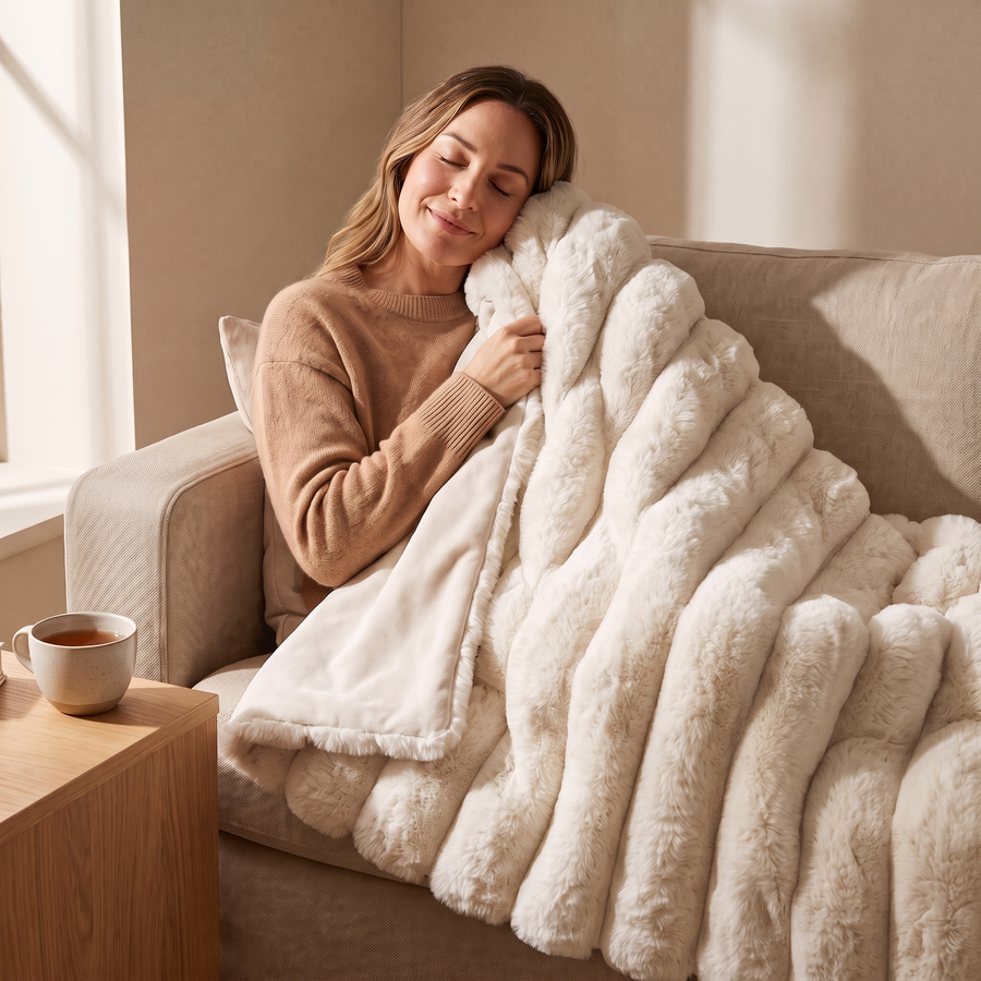 Polly plaid cadeau in Dove white – lekker ingepakt