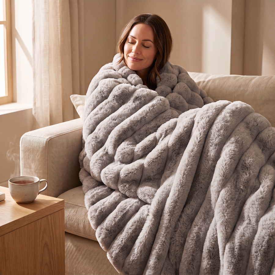 Polly plaid cadeau in Chateau grey – lekker ingepakt