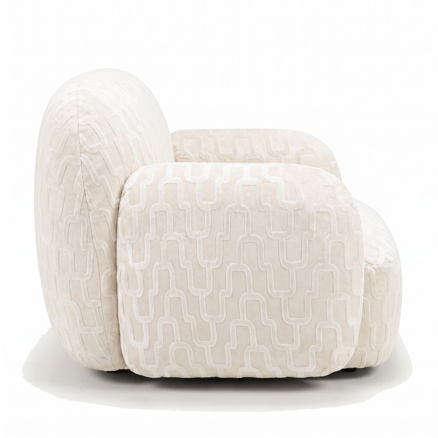 Sevilla Fauteuil Romi 01 Gebroken Wit - zijaanzicht