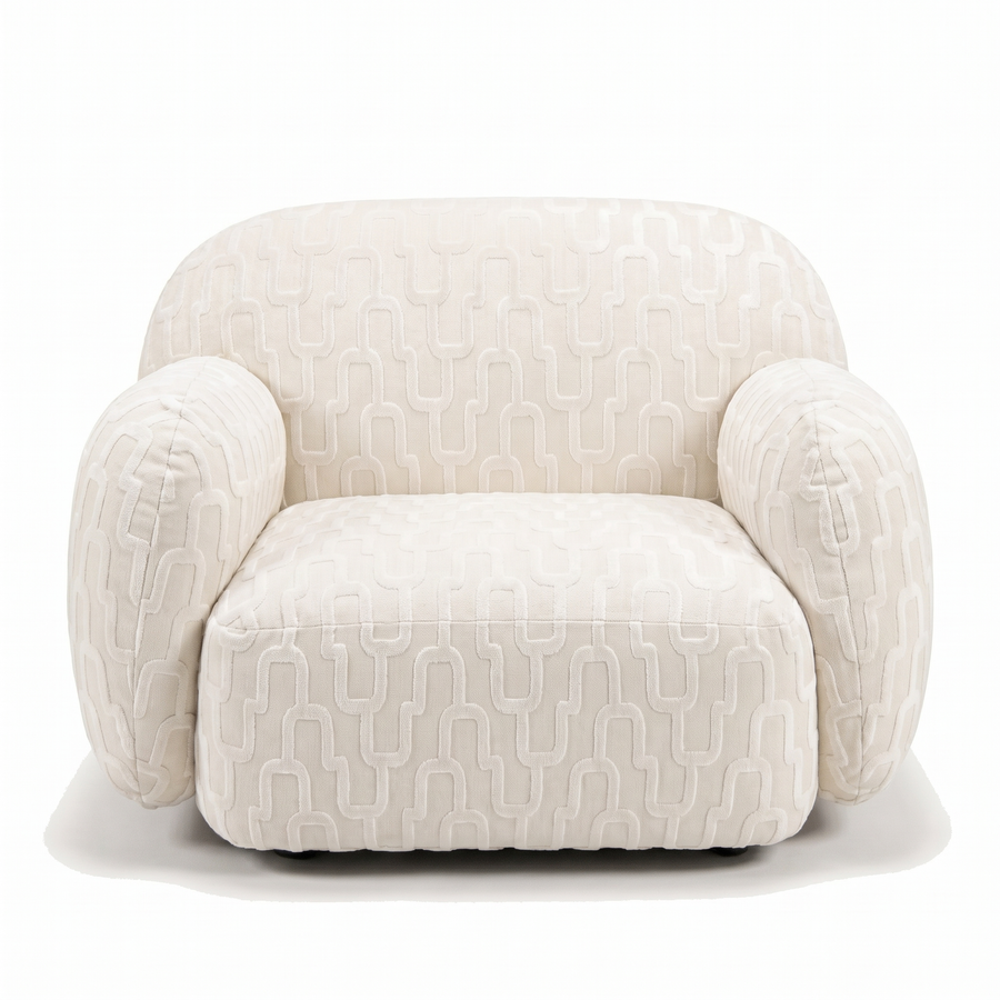 Sevilla Fauteuil Romi 01 Gebroken Wit - vooraanzicht