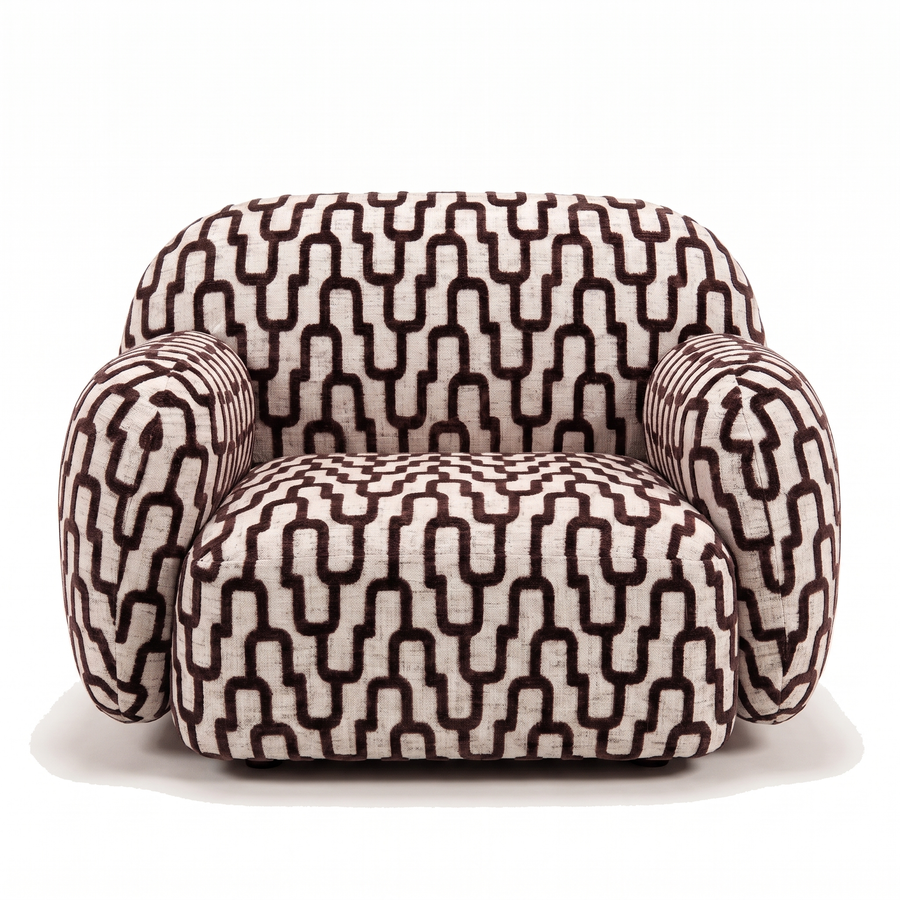 Sevilla Fauteuil Romi 65 Bruin Aubergine - vooraanzicht