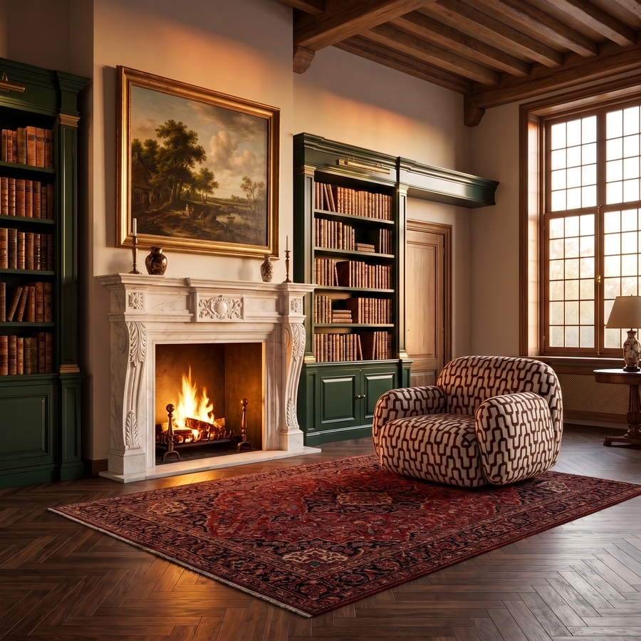 Sevilla Fauteuil Romi 65 Bruin Aubergine - in interieur