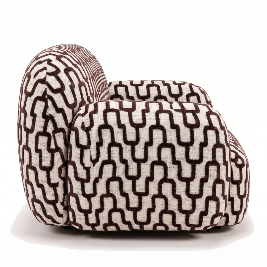Sevilla Fauteuil Romi 65 Bruin Aubergine - zijaanzicht