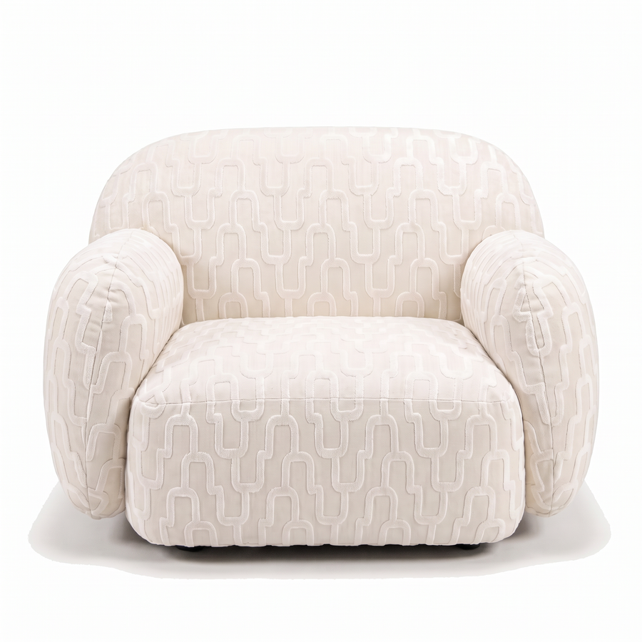 Sevilla fauteuil gebroken wit – gratis Polly plaid