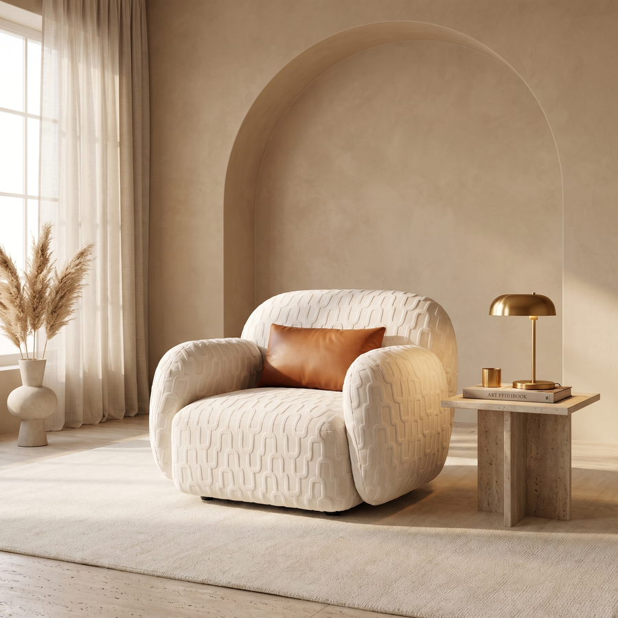 Sevilla Fauteuil Romi 01 Gebroken Wit - in luxe beige interieur