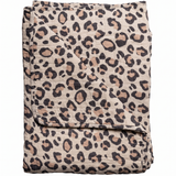 Plaid quilt katoen luipaardprint 135x180 cm – zand & bruin
