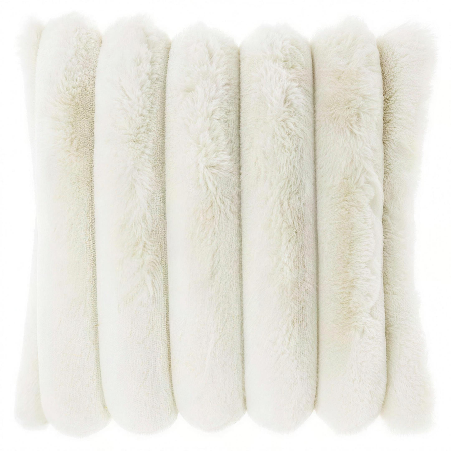 Sierkussen Polly XL fluffy bont kussen – Dove white, 45 x 45 cm