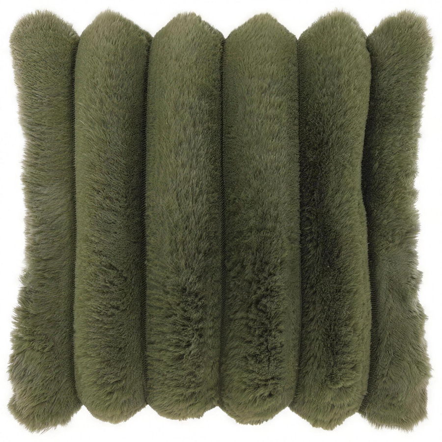 Sierkussen Polly XL fluffy bont kussen – Winter Green, 45 x 45 cm