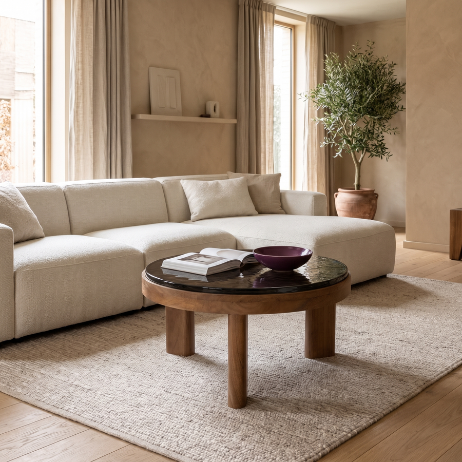 Salontafel Lucent in een warm interieur
