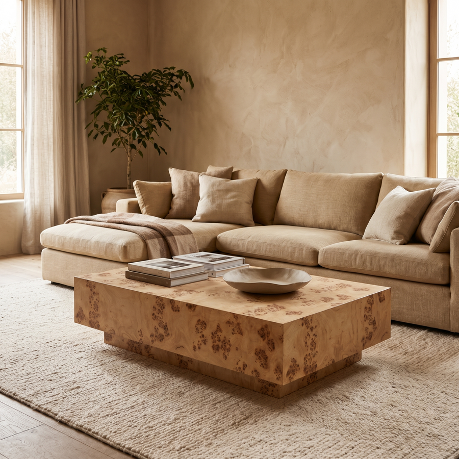 Salontafel Dean in een warm interieur