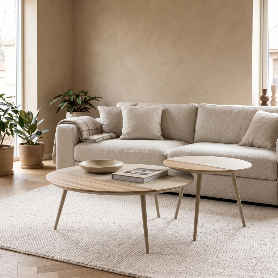Salontafelset Diago in een warm interieur