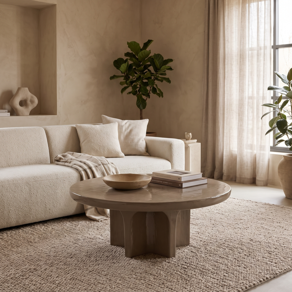Salontafel Circolo in een warm interieur