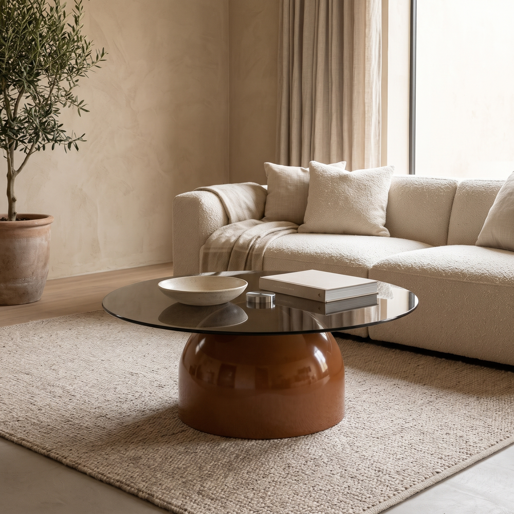 Salontafel Irona caramel groot in een warm interieur