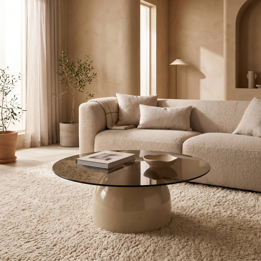 Salontafel Irona beige groot in een warm interieur