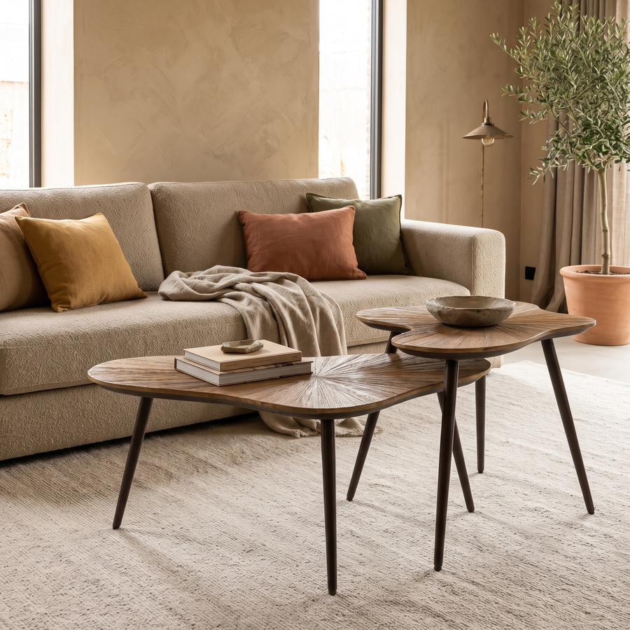 Salontafelset Loma in een warm interieur