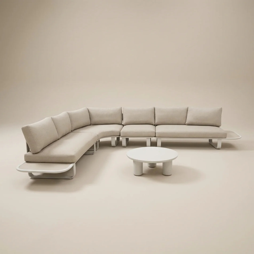 Complete Outdoor Lounge Set PALMERA – 5-Delig Aluminium Hoekbank 328x256 cm Beige