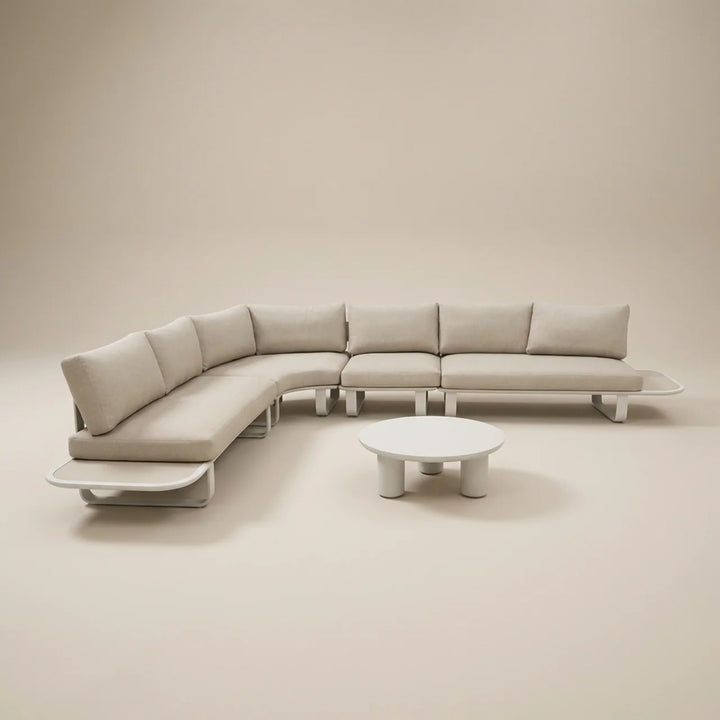 Complete Outdoor Lounge Set PALMERA – 5-Delig Aluminium Hoekbank 328x256 cm Beige