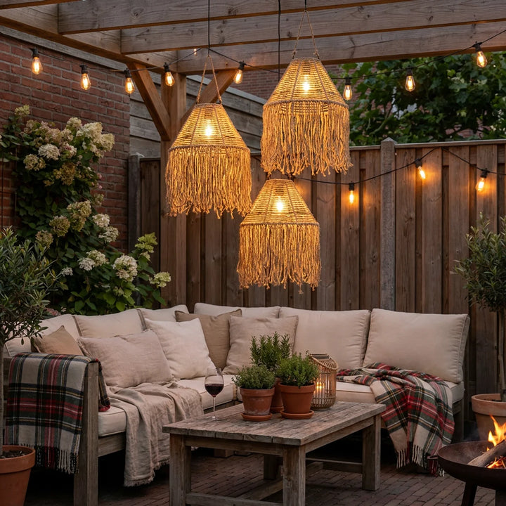 Solar Hanglamp Rotan Tob – Boho Tuinverlichting – 36x36 cm