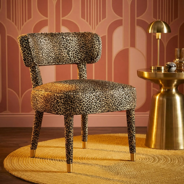 Bold Monkey Claws Out Eetkamerstoel Panterprint (Set van 2)