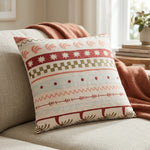 Lente Bohemian Sierkussen 45x45 cm – Terracotta Strepen Design
