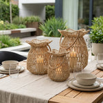 Rotan Windlicht Ananas – Natuurlijke tuin Lantaarns