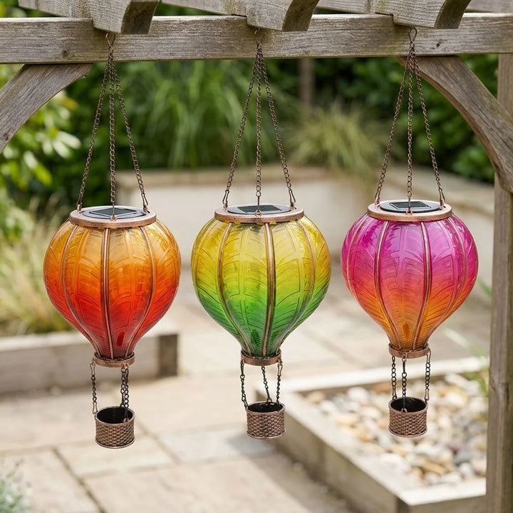 Solar Luchtballon Hanglamp – Sfeervolle LED Tuinlamp voor Balkon & Terras